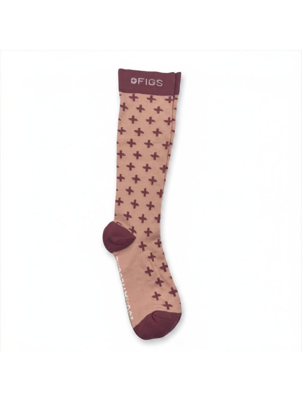1 Pair FIGS Compression Brown 'Plus' Socks Size Medium